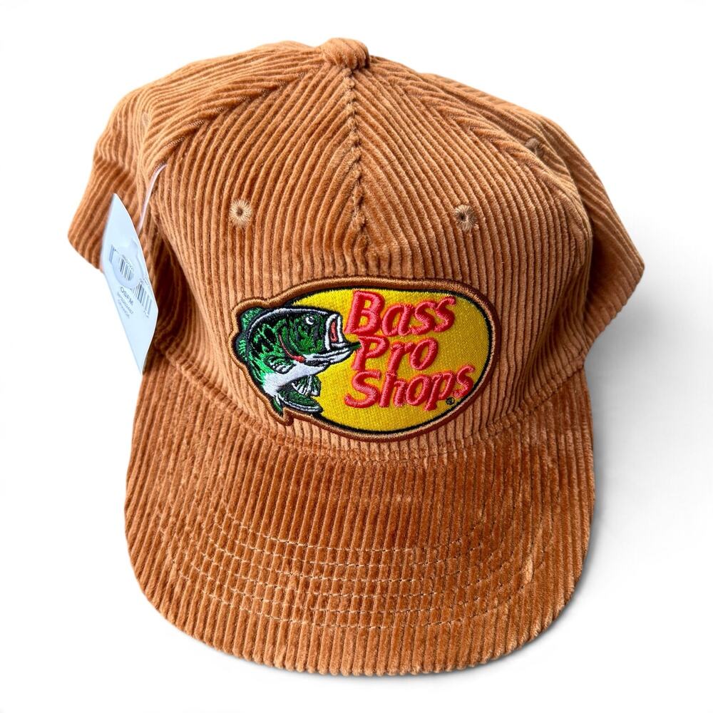 Bass Pro Shops Corduroy Trucker Hat 100% Cotton ONE SIZE Fishing Trip Cap
